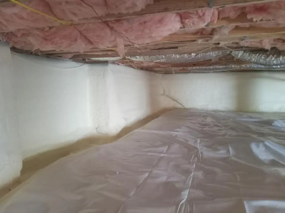 Crawl space encapsulation with closed-cell spray foam for Roof Waterproofing in Waverly