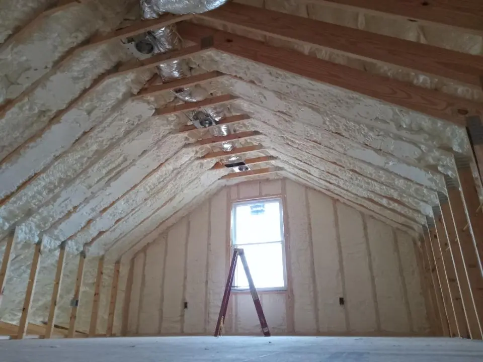 Spray foam roofing application for Crawl Space Insulation project in Waverly